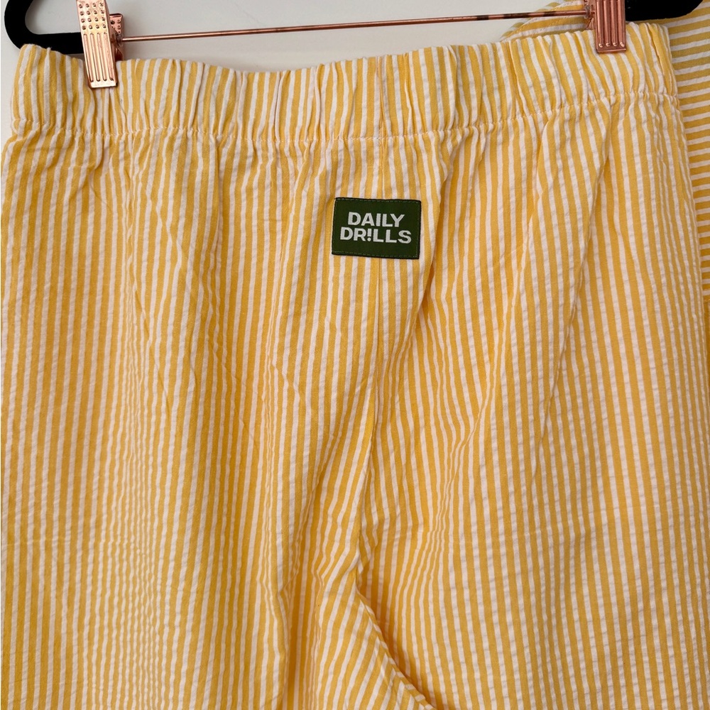 Daily Drills Yellow Striped Pajama Set - Picture 9 of 13